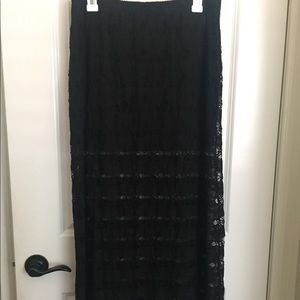 Lily Rose Black Lace Maxi Skirt